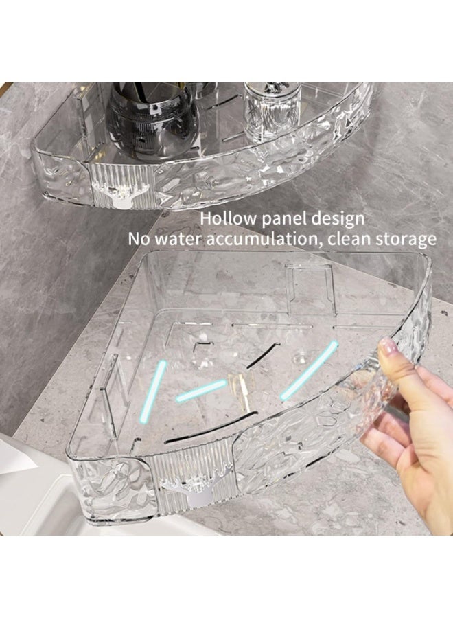 FAYET 2 Pack Wall Mount Corner Shelves, Space-Saving Floating Shelves with Raised Guard Rails for Bathroom, Kitchen, Home Storage - Image 5